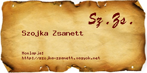 Szojka Zsanett névjegykártya
